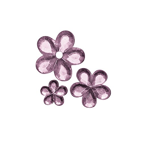 Rayher 1522716 Acryl-Strassblüten, Farbe rosé, drei Größen 5, 8, 10 mm ø, Btl. 310 Stück, Strasssteine, Schmucksteine zum Aufkleben, Glitzersteine von Rayher