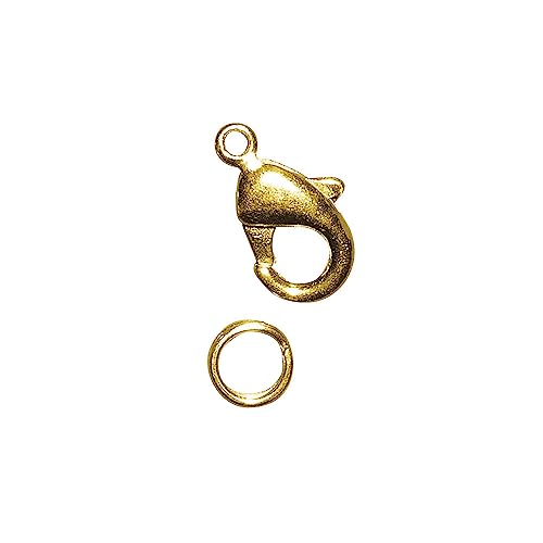 Rayher 2219406 Karabiner-SchlieÃŸe m. Ring, 9,5mm, SB-Btl 2Stück, gold von Rayher