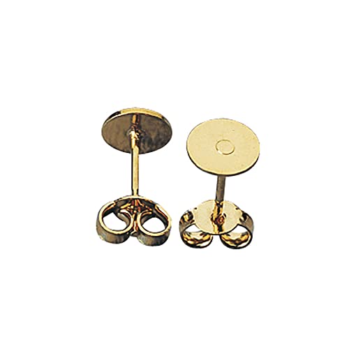 Rayher 2227906 Ohrstecker m. Platine, 6mm ø, SB-Btl 4Stück, gold von Rayher