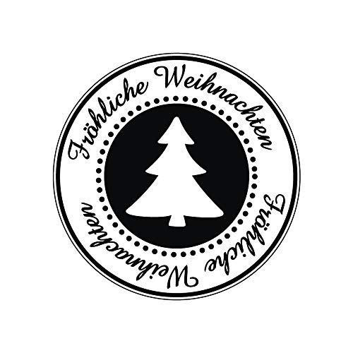 Rayher 28862000 Stempel "Fröhliche Weihnachten" Tannenbaum, 3cm ø von Rayher