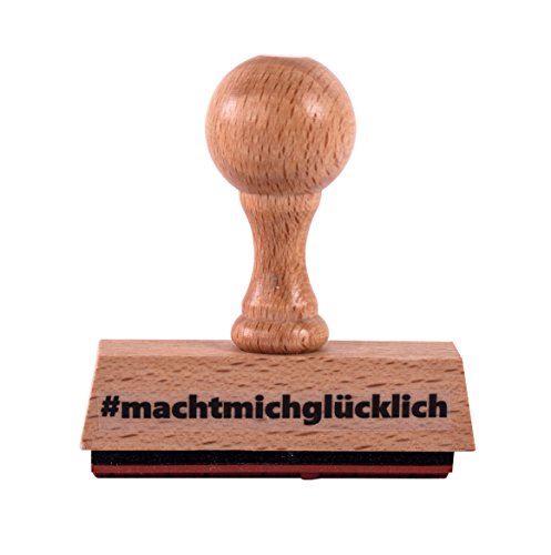 Rayher 29124000 Statement-Stempel machtmichglücklich, 1 x 6 cm, Holz von Rayher