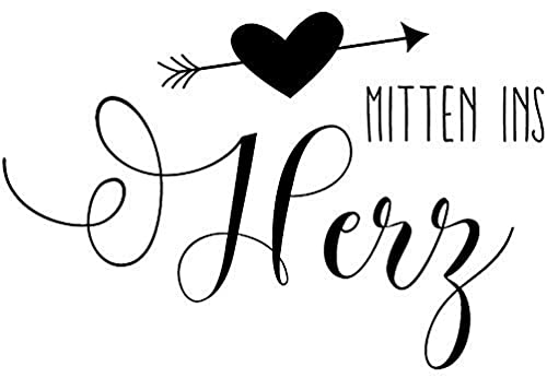 Rayher 29204000 Stempel, Motiv: Mitten ins Herz, 5 x 7 cm, Textstempel zur Hochzeit, für Einladungen, Menükarten, Tischdekoration, Heiratsanzeige, Holzstempel Butterer von Rayher