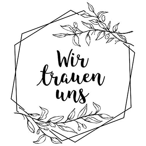 Rayher 29205000 Stempel, Motiv: Wir trauen uns, 7 x 8 cm, Textstempel zur Hochzeit, für Einladungen, Menükarten, Tischdekoration, Heiratsanzeige, Holzstempel Butterer von Rayher