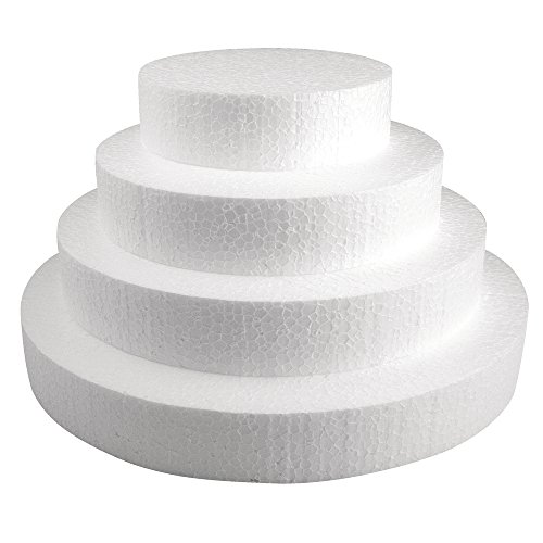 Rayher 3003300 Styropor-Scheibe, 15 cm ø, Höhe 4 cm, ideal als Kuchen-Dummy, Styropor-Torten-Dummy, Styroporscheiben Torte von Rayher