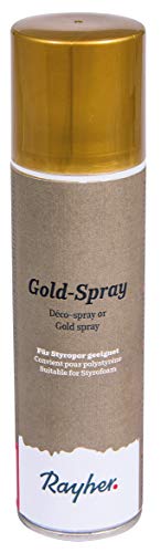 Rayher 3400206 Deko-Spray, gold, Styropor geeignet, Dose 150 ml von Rayher