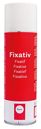 Rayher 3401300 Fixativ-Spray, Dose 300 ml, transparent, zum Fixieren für Pastell-, Kohle- und Buntstiftzeichnungen, weiß von Rayher