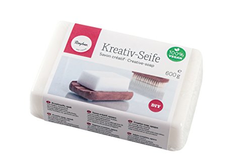 Rayher 34229000 Kreativ- Seife, hautfreundlich, Block 600 g, handgemacht, Wellness zum Selbermachen, 100% vegan, frei von tierischen Fetten und Ölen, Handseife, feste Seife, opak/weiß von Rayher