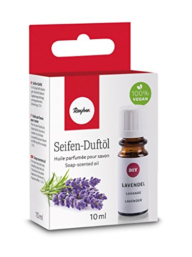 Rayher 34253000 Hobby Seifen Duftöl (100% vegan, in Glasflasche mit Kindersicherheitsverschluss, hautpflegende und wohltuende Wirkung) Lavendel, 10 ml von Rayher