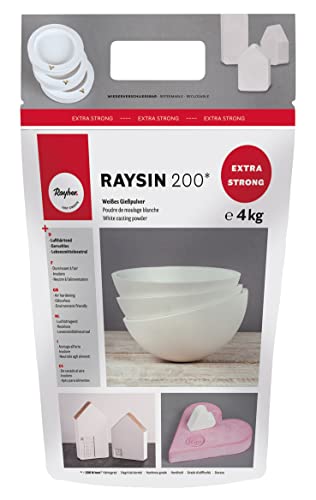Rayher 34410102 Raysin 200 Gießpulver 4kg, Gießpulver weiß, Reliefgießpulver, lufthärtend und geruchslos von Rayher