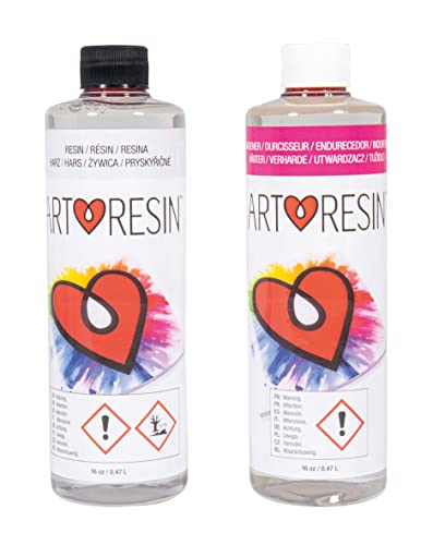 Rayher 34452000 Art Resin Epoxyharz, 2 x je 470 ml (16 oz), Epoxidharz mit Härter, glasklar, zum Gießen und Beschichten, Gießharz, Schmuckherstellung, Formenbau, Weiß von Rayher