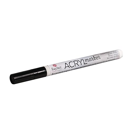 Rayher 35006576 Acryl-Marker, Rundspitze 1-2 mm, mit Ventil, schwarz von Rayher