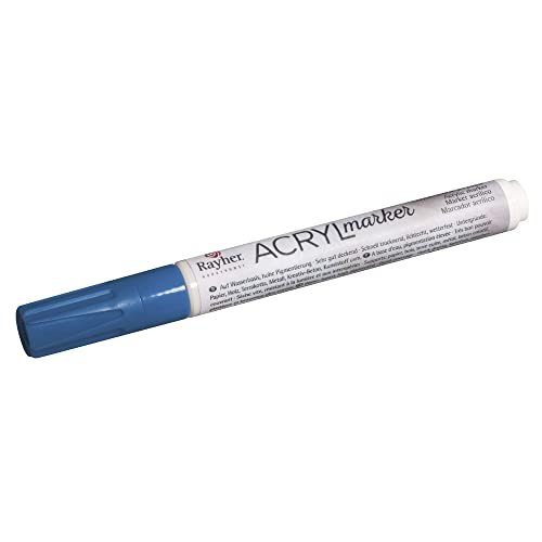 Rayher 35007374 Acryl-Marker, Rundspitze 2-4 mm, mit Ventil, azurblau von Rayher