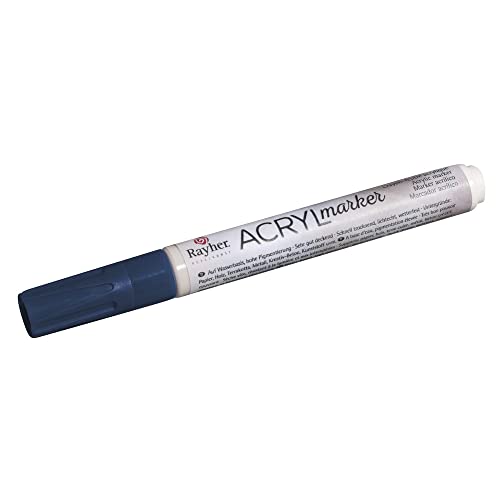 Rayher 35007376 Acryl-Marker, Rundspitze 2-4 mm, mit Ventil, royalblau von Rayher