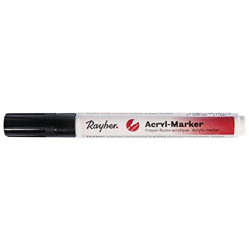 Rayher 35007576 Acryl-Marker, Rundspitze 2-4 mm, mit Ventil, schwarz von Rayher