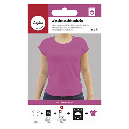 Rayher 35021264 Waschmaschinenfarbe, pink, Btl. 25 g, Textilfarbe Waschmaschine, Färbemittel Textilien von Rayher