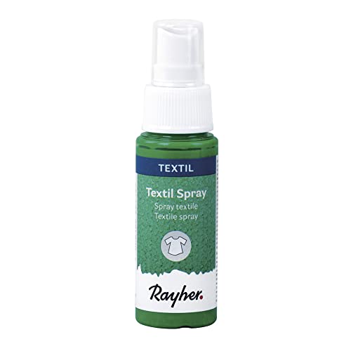 Rayher 35027416 Textil Spray, apfelgrün, Flasche 50 ml, Textil-Sprühfarbe, farbintensive leuchtende Stofffarbe für helle Textilien, auf Wasserbasis von Rayher