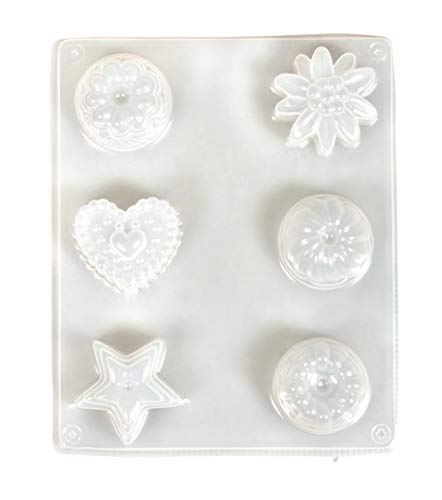 Rayher 36101000 Gießform Petit Fours für Beton, Seife, Wachs und Schokolade, Form mit sechs kleinen Gebäckstücken, 4-4,5 cm von Rayher