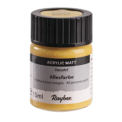 Rayher 38039162 Allesfarbe, Glas 15 ml, goldgelb von Rayher