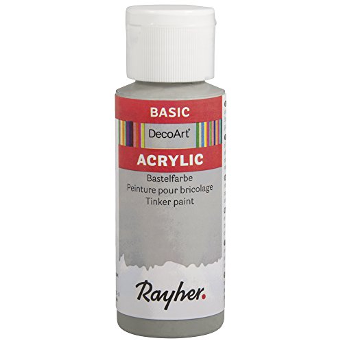 Rayher 38046560 Acrylic-Bastelfarbe, Flasche 59 ml, hellgrau von Rayher