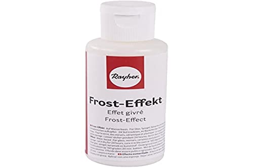 Rayher 38100102 Frost-Effekt-Farbe, Flasche 50 ml, für einen Frosteffekt auf Glas, Spiegel, Keramik und Kunststoff, Frostfarbe, Eiseffektfarbe, auf Wasserbasis, Weiß von Rayher