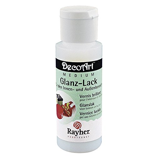 Rayher Hobby Rayher Glanzlack, Flasche 118 ml, glänzend, Schutzlack für Innen- und Außenbereich, Klarlack, 38108000 von Rayher