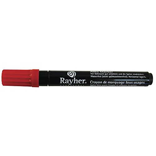 Rayher 3824918 Alles-Marker, Rundspitze 2-4mm, mit Ventil, rot von Rayher