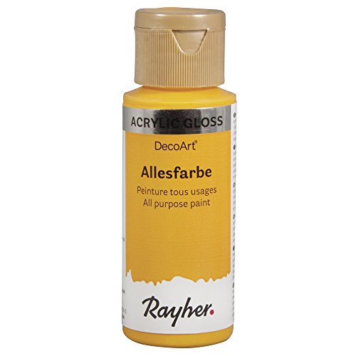 Rayher 38485164 Allesfarbe Gloss, Flasche 59ml, maisgelb von Rayher