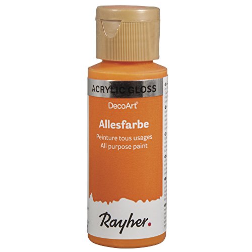 Rayher 38485210 Allesfarbe Gloss, Flasche 59ml, orange von Rayher