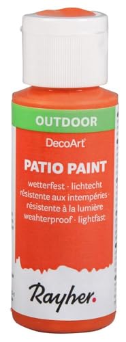 Rayher 38610213 Patio Paint, capriorange, Flasche 59 ml, wetterfeste Acrylfarbe für Den Außenbereich, lichtecht, Farbe für Innen und außen, Outdoor-Farbe von Rayher