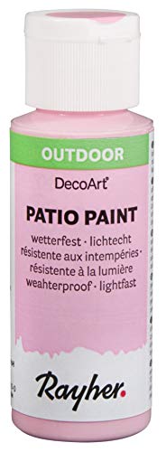 Rayher 38610262 Patio Paint, babyrosa, Flasche 59 ml, wetterfeste Acrylfarbe für Den Außenbereich, lichtecht, Farbe für Innen und außen, Outdoor-Farbe von Rayher