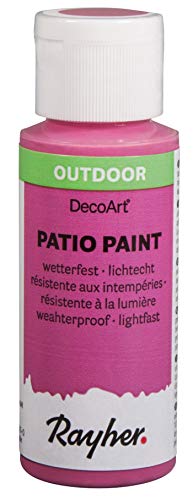 Rayher 38610267 Patio Paint, hot-pink, Flasche 59 ml, wetterfeste Acrylfarbe für Den Außenbereich, lichtecht, Farbe für Innen und außen, Outdoor-Farbe von Rayher