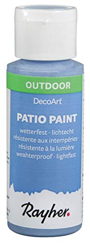 RAYHER HOBBY Rayher 38610366 Patio Paint, bayr. blau, Flasche 59 ml, wetterfeste Acrylfarbe für Den Außenbereich, lichtecht, Farbe für Innen und außen, Outdoor-Farbe von Rayher