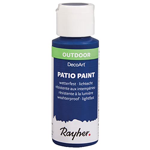 Rayher 38610384 Patio Paint, ultrablau, Flasche 59 ml, wetterfeste Acrylfarbe für Den Außenbereich, lichtecht, Farbe für Innen und außen, Outdoor-Farbe von Rayher