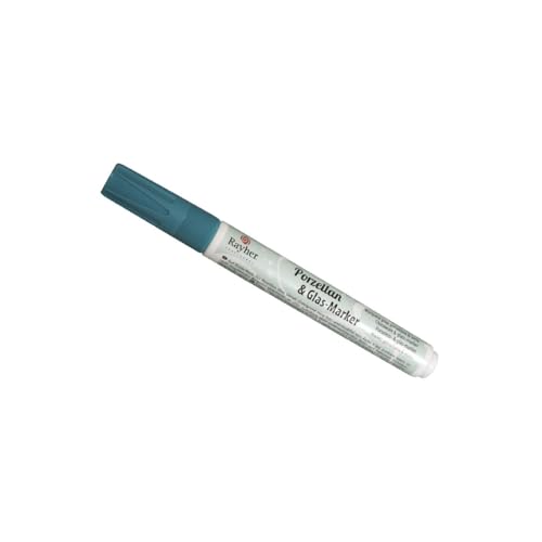 Rayher 38709404 Porzellan&Glas-Marker, 1-2 mm, türkis von Rayher