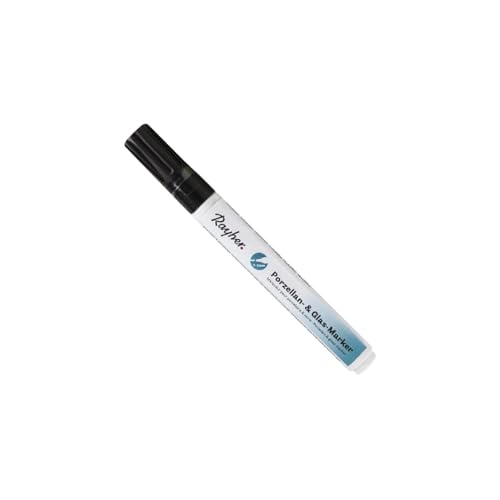 Rayher 38709576 Porzellan&Glas-Marker, 1-2 mm, schwarz von Rayher