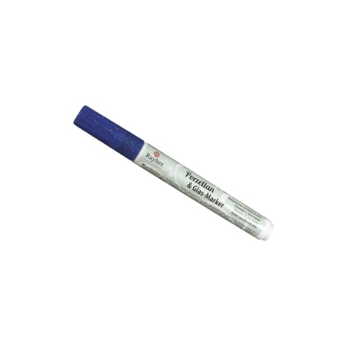 Rayher 38734387 Porzellan&Glas-Marker Effekt, 1-2 mm, nachtblau von Rayher