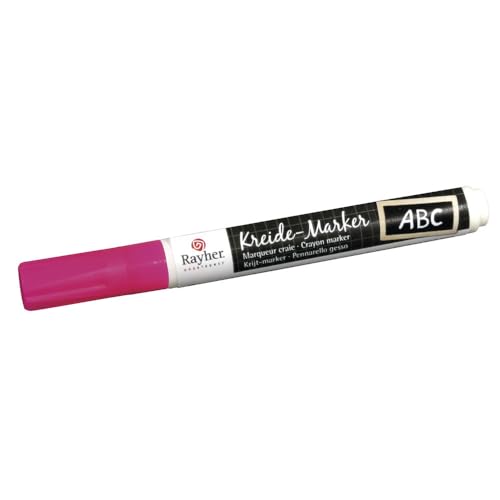 Rayher 38830264 Kreide-Marker, Keilspitze 2-6 mm, Leucht-Pink von Rayher