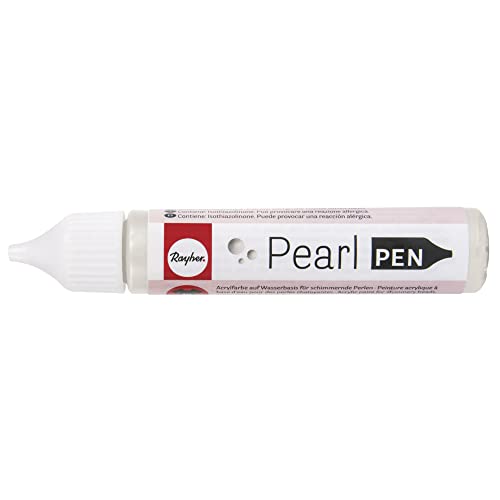 Rayher 38890102 Pearl-Pen, Flasche 28 ml, weiß von Rayher