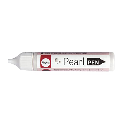 Rayher 38890606 Pearl-Pen, Flasche 28ml, silber von Rayher