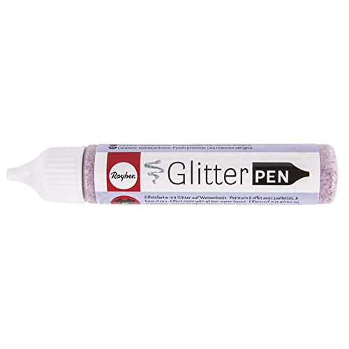 Rayher 38892287 Glitter Effekt-Pen, Flasche 28ml, klassikrot von Rayher