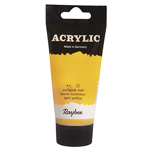 Rayher 38912159 Acrylic, Künstleracrylfarbe, SB-Tube 75ml, echtgelb he von Rayher