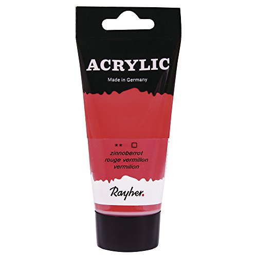 Rayher 38912273 Acrylic, Künstleracrylfarbe, SB-Tube 75ml, zinnoberrot von Rayher