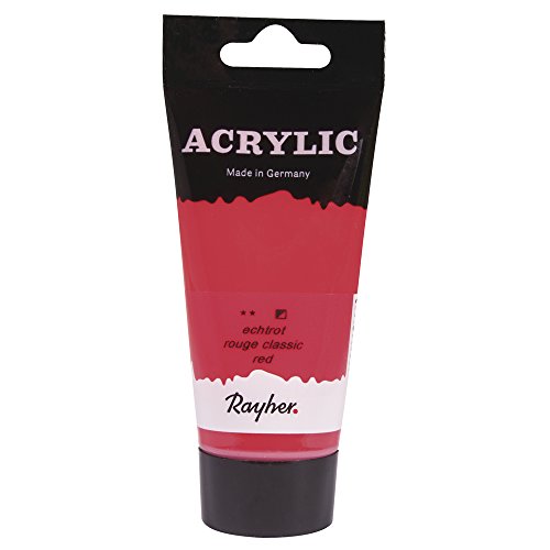 Rayher 38912287 Acrylic, Künstleracrylfarbe, SB-Tube 75ml, echtrot von Rayher