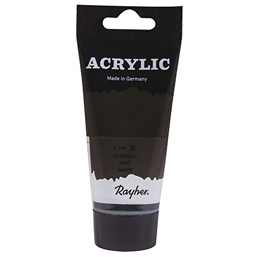 Rayher 38912576 Acrylic, Künstleracrylfarbe, SB-Tube 75ml, schwarz von Rayher