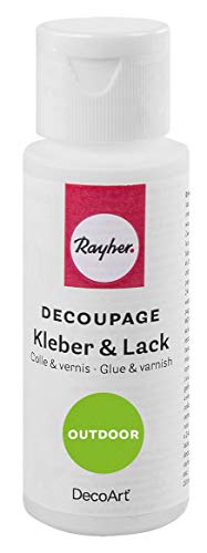 Rayher 38938000 Decoupage Kleber&Lack Outdoor, Flasche 59ml von Rayher