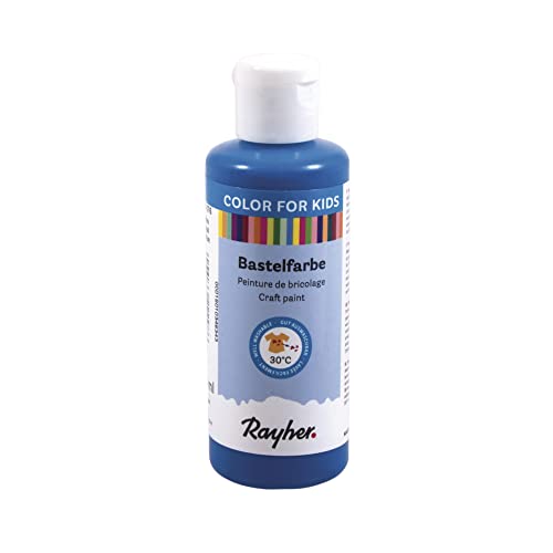 Rayher 38955376 Kinder-Bastelfarbe, Flasche 80ml, royalblau von Rayher