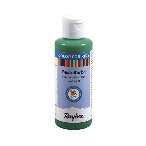 Rayher 38955426 Kinder-Bastelfarbe, Flasche 80ml, immergrün von Rayher