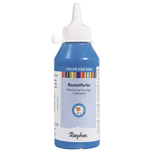 Rayher 38957376 Kinder-Bastelfarbe, Flasche 250ml, royalblau von Rayher