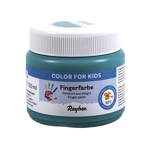 Rayher 38959426 Fingerfarbe, Dose 150ml, immergrün von Rayher