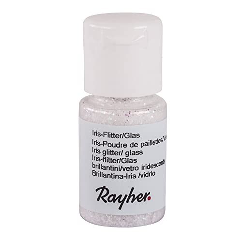 Rayher 3925002 Iris-Flitter/Glas, Fläschchen 10 ml, weiÃŸ von Rayher